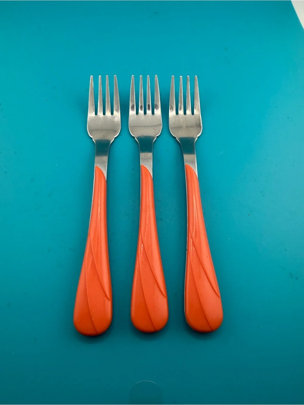 Vintage Fiesta Coral Orange Forks Set of 3 Taiwan